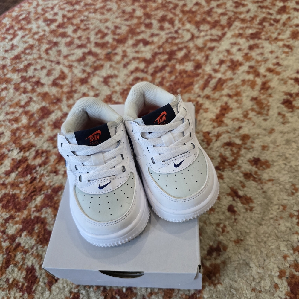 Nike Kids White and Blue Sneakers